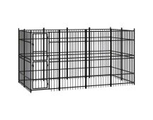 vidaXL Outdoor Dog Kennel Steel 7.37 m�