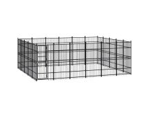 vidaXL Outdoor Dog Kennel Steel 27.65 m²