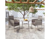 vidaXL 3 Piece Garden Dining Set Poly Rattan Anthracite