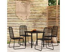 vidaXL 5 Piece Garden Dining Set Black