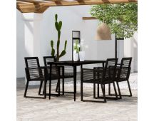 vidaXL 5 Piece Garden Dining Set Black