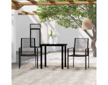 vidaXL 3 Piece Garden Dining Set Black