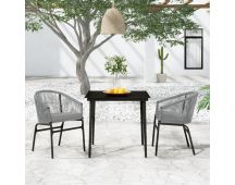 vidaXL 3 Piece Garden Dining Set Anthracite