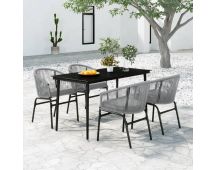 vidaXL 5 Piece Garden Dining Set Grey