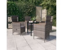 vidaXL 5 Piece Garden Dining Set with Cushions Grey