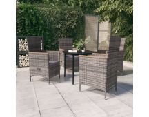 vidaXL 5 Piece Garden Dining Set with Cushions Grey