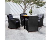 vidaXL 5 Piece Garden Dining Set Black