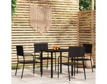 vidaXL 5 Piece Garden Dining Set Black