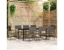 vidaXL 9 Piece Garden Dining Set Grey