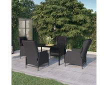 vidaXL 5 Piece Garden Dining Set Dark Grey