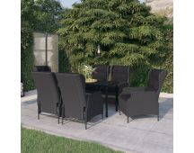 vidaXL 7 Piece Garden Dining Set Dark Grey