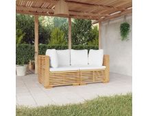 vidaXL Garden Corner Sofas with Cushions 2 pcs Solid Wood Teak