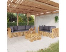 vidaXL 6 Piece Garden Lounge Set with Cushions Solid Wood Teak