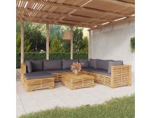 vidaXL 8 Piece Garden Lounge Set with Cushions Solid Teak Wood