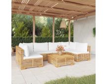 vidaXL 7 Piece Garden Lounge Set with Cushions Solid Teak Wood