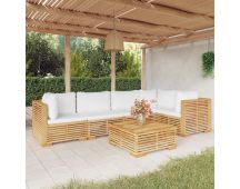 vidaXL 6 Piece Garden Lounge Set with Cushions Solid Teak Wood