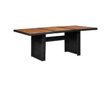 vidaXL Garden Dining Table Black 200x100x74 cm Poly Rattan