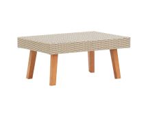 vidaXL Garden Coffee Table Poly Rattan Beige