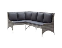 vidaXL Garden Corner Sofas 2 pcs Poly Rattan Grey