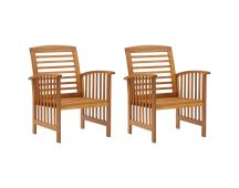 vidaXL Garden Chairs 2 pcs Solid Acacia Wood