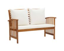 vidaXL Garden Bench with Cushions 119 cm Solid Acacia Wood