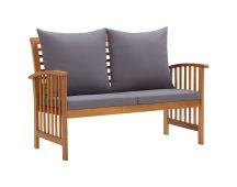 vidaXL Garden Bench with Cushions 119 cm Solid Acacia Wood