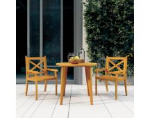 vidaXL Outdoor Dining Chairs 2 pcs Solid Wood Acacia