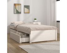 vidaXL Bed Frame with Drawers White 92x187 cm Single Bed Size