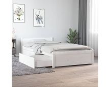 vidaXL Bed Frame with Drawers White 92x187 cm Single Bed Size