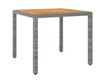 vidaXL Garden Table Grey 90x90x75 cm Poly Rattan