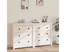 vidaXL Sideboard White 140x35x80 cm Solid Wood Pine