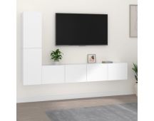 vidaXL 4 Piece TV Cabinet Set White Engineered Wood