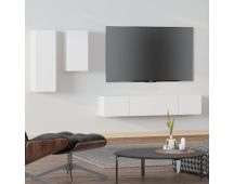 vidaXL 4 Piece TV Cabinet Set White Engineered Wood