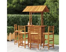 vidaXL 5 Piece Garden Bar Set Solid Wood Acacia