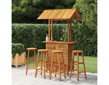 vidaXL 5 Piece Garden Bar Set Solid Wood Acacia