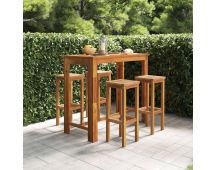 vidaXL 5 Piece Garden Bar Set Solid Wood Acacia