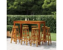 vidaXL 9 Piece Garden Bar Set Solid Wood Acacia