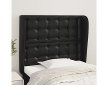 vidaXL Headboard with Ears Black 103x23x118/128 cm Faux Leather