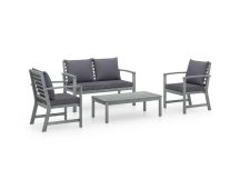 vidaXL 4 Piece Garden Lounge Set with Cushions Solid Acacia Wood