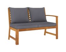 vidaXL Garden Bench 114.5 cm with Dark Grey Cushion Solid Acacia Wood