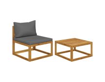 vidaXL 2 Piece Garden Sofa Set with Cushion Solid Acacia Wood