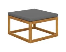 vidaXL Footrest with Dark Grey Cushion Solid Acacia Wood