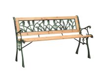 vidaXL Garden Bench 122 cm Cast Iron and Solid Firwood