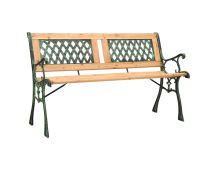 vidaXL Garden Bench 122 cm Cast Iron and Solid Firwood