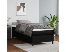 vidaXL Box Spring Bed Frame Black 107x203 cm King Single Faux Leather