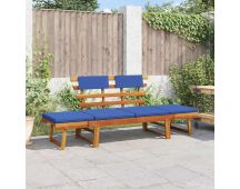 vidaXL Garden Bench with Cushions 2-in-1 190 cm Solid Acacia Wood