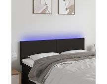 vidaXL LED Headboard Black 144x5x78/88 cm Fabric