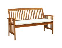 vidaXL Garden Bench with Cushion 147 cm Solid Acacia Wood