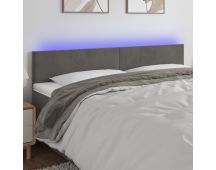 vidaXL LED Headboard Dark Grey 160x5x78/88 cm Velvet