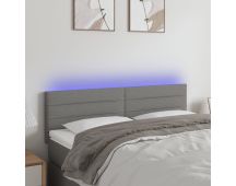 vidaXL LED Headboard Dark Grey 144x5x78/88 cm Fabric